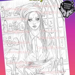 Single coloring page “Lisette`s Voodoo Shop”