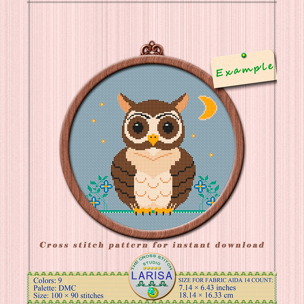 Owl Cross Stitch Pattern | Enchanting Owl Design 3 Owl Cross Stitch Pattern