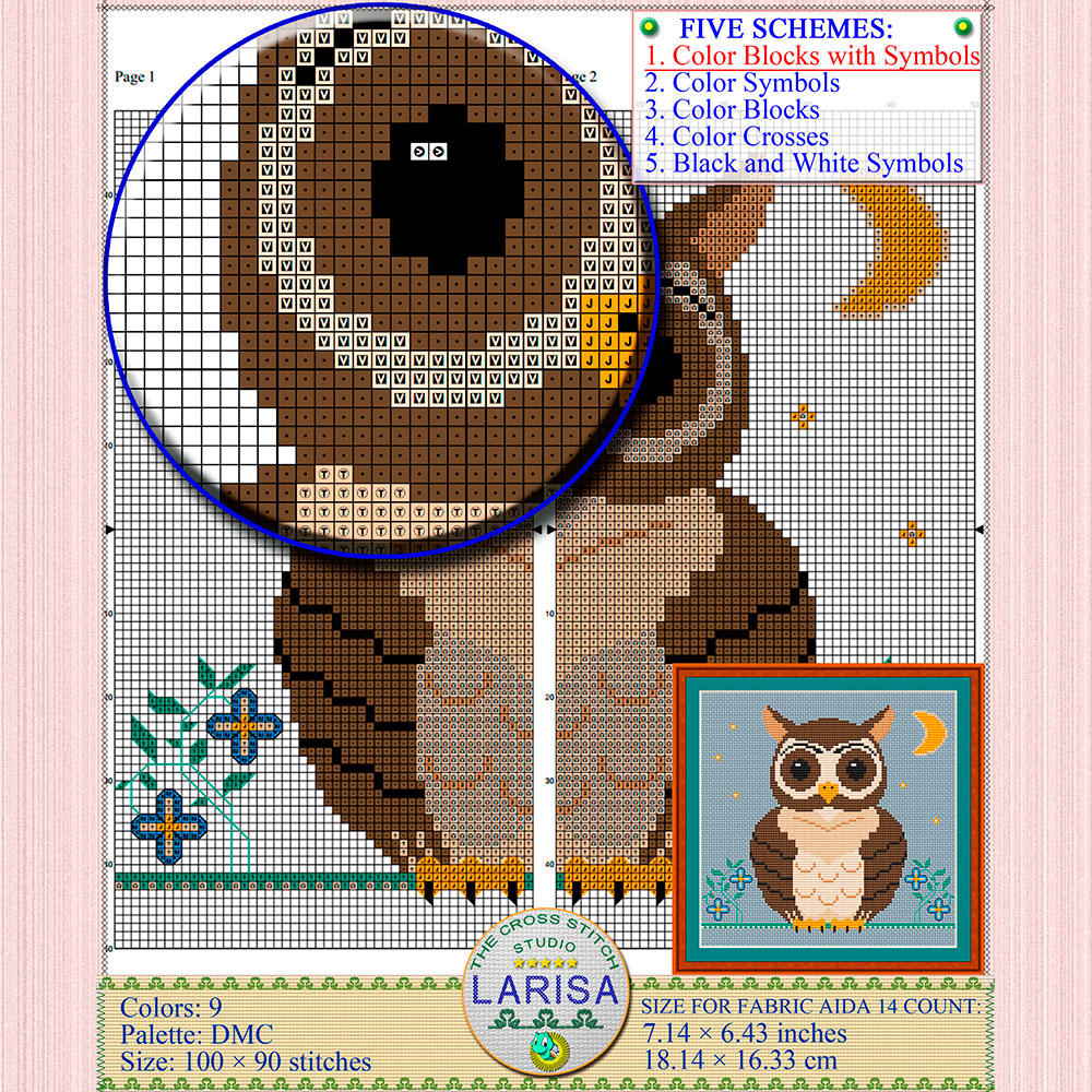 Owl Cross Stitch Pattern | Enchanting Owl Design 5 Owl Cross Stitch Pattern