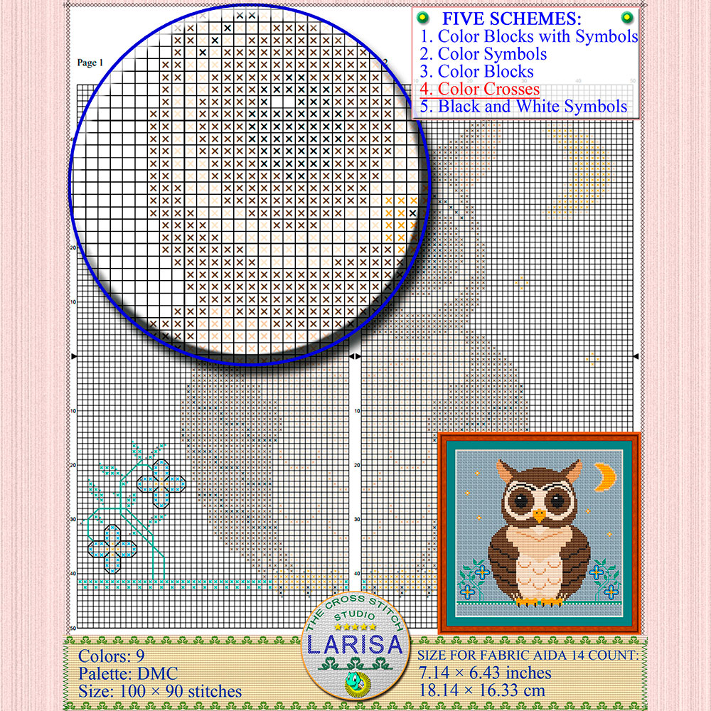 Owl Cross Stitch Pattern | Enchanting Owl Design 9 Owl Cross Stitch Pattern