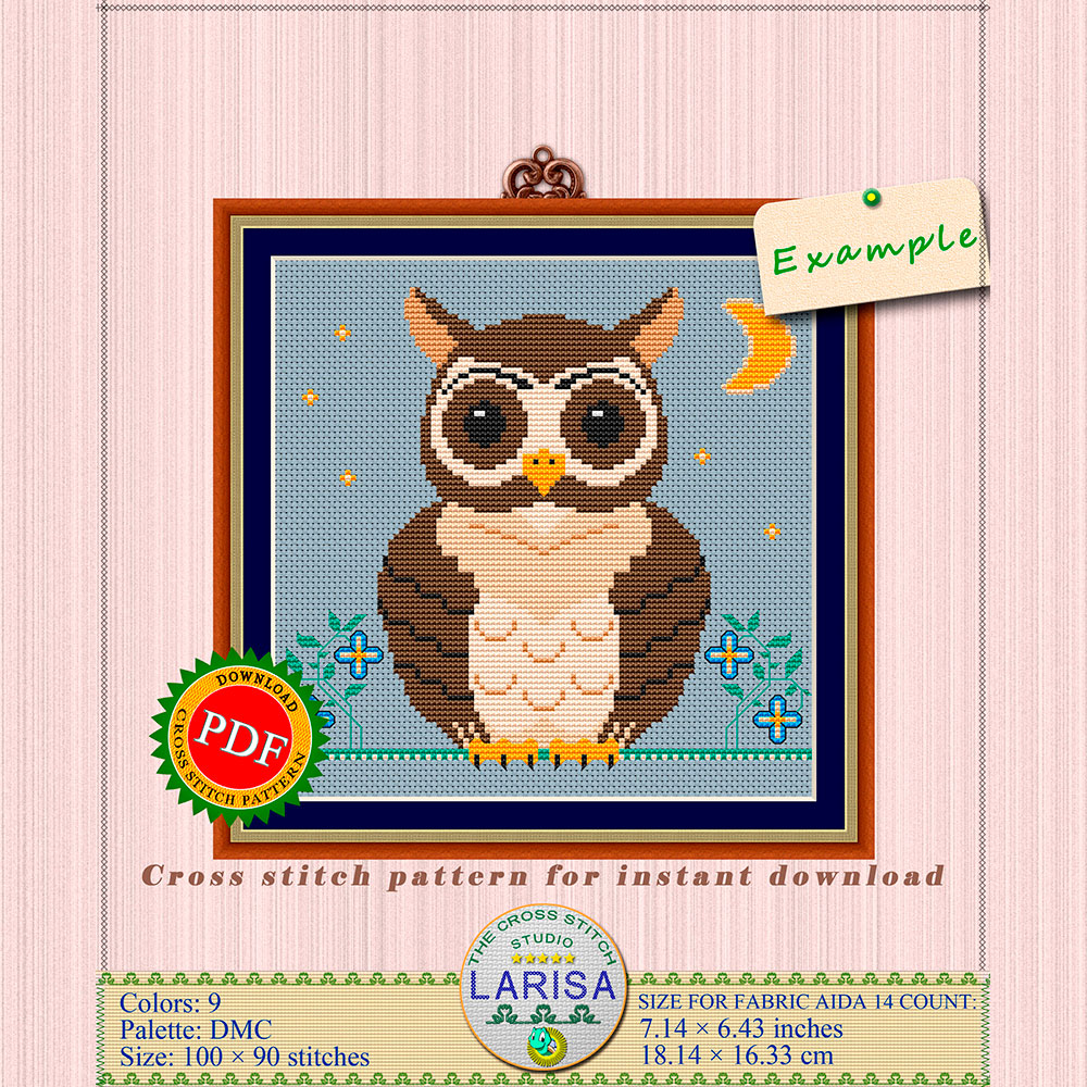 Owl Cross Stitch Pattern | Enchanting Owl Design 11 Owl Cross Stitch Pattern