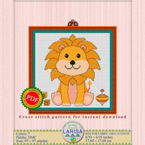 Lion Cub Cross Stitch Pattern