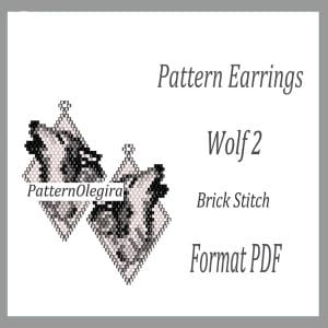 Wolf bead earrings pattern Bead Wolf pattern Olegirabeadpatterns