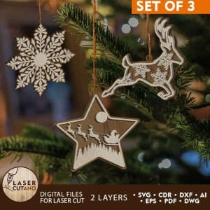 Christmas Tree Ornaments BUNDLE, Decorative