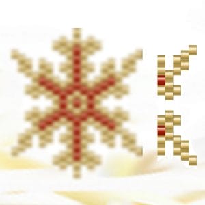 Handmade Marketplace 710 Christmas snowflakes set Peyote stitch pattern