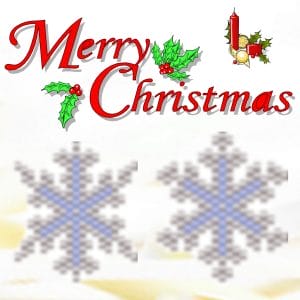 Handmade Marketplace 707 Peyote stitch pattern Christmas snowflakes set