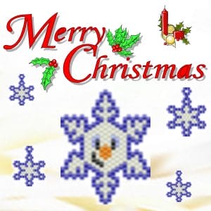 Handmade Marketplace 705 Peyote and Brick stitch pattern Christmas snowflakes