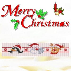Handmade Marketplace 703 Loom stitch pattern Santa Claus Christmas bracelet pattern PDF file