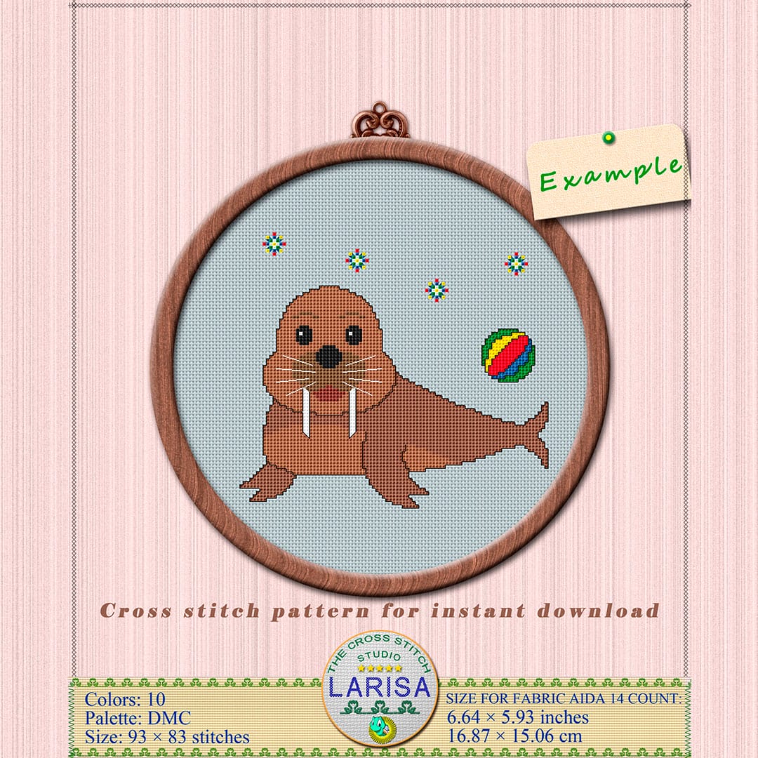 Otters Cross Stitch. Funny Modern Cross Stitch Pattern. Animals