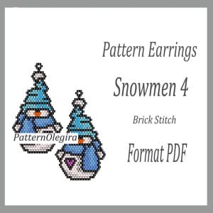 Snowmen 4 bead earrings pattern Christmas bead earrings pattern Olegirabeadpatterns