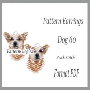 Dog 60 bead earrings pattern Dog earrings Dog pattern Bead dog Olegirabeadpatterns
