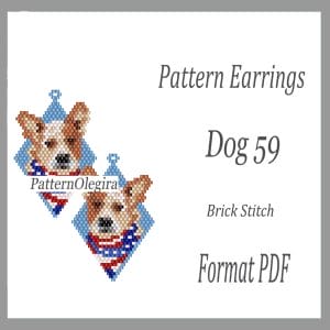 Dog 59 bead earrings pattern Dog earrings Dog pattern Bead dog Olegirabeadpatterns