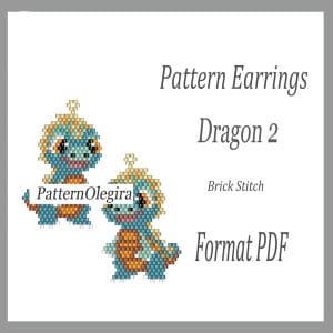 Dragon bead earrings pattern Christmas bead pattern Olegirabeadpatterns