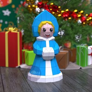 DIY Snow Maiden (Snegurochka) template Papercraft PDF