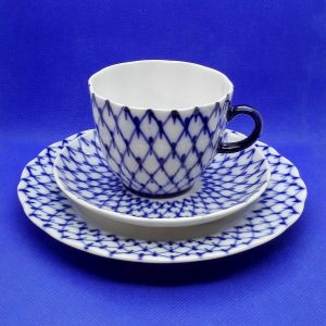 Coffee Cup & Saucer Bone Porcelain LFZ. Lomonosov Factory