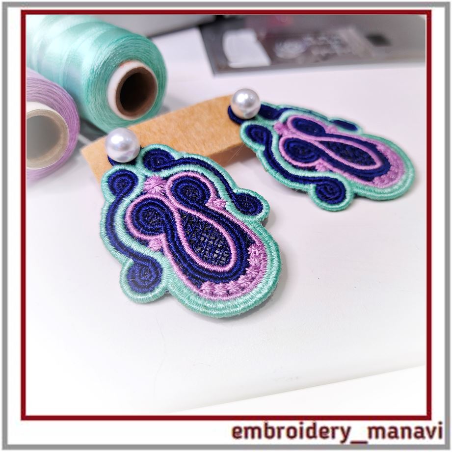 FSL In The Hoop design Earrings(ITH) – Embroidery Manavi 05