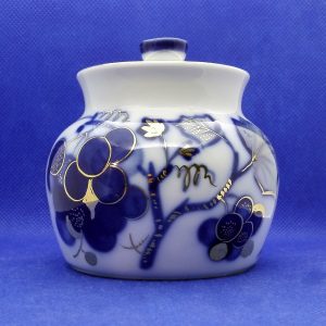 Sugar bowl Russian Bone China LFZ.Lomonosov Porcelain Cobalt Blue