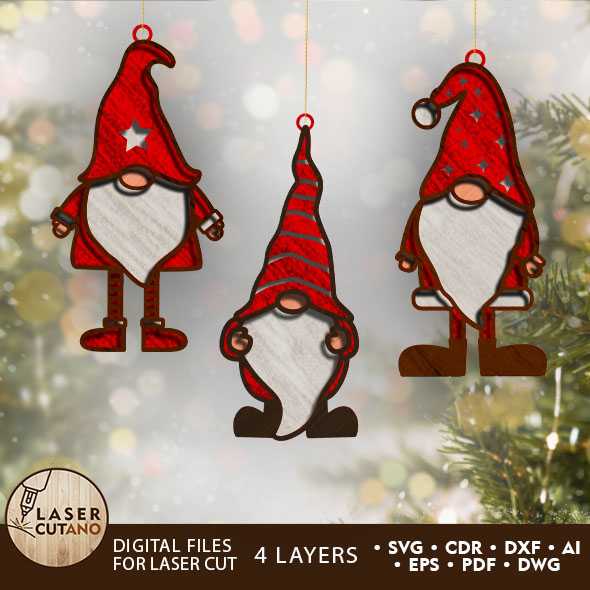 Christmas Gnomes Bundle, Multilayer Templates