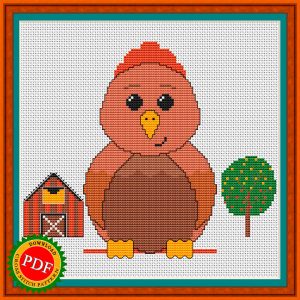 Little chick cross stitch pattern