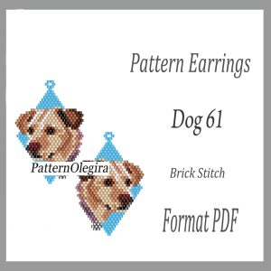 Dog 61 bead earrings pattern Dog earrings Dog pattern Bead dog Olegirabeadpatterns