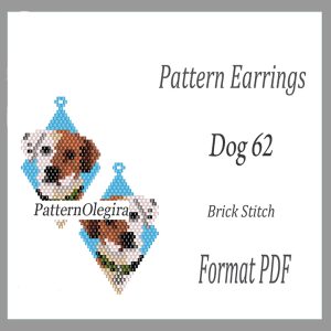 Dog 62 bead earrings pattern Dog earrings Dog pattern Bead dog Olegirabeadpatterns