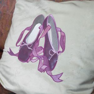 Ballet Shoes with Applique machine embroidery design