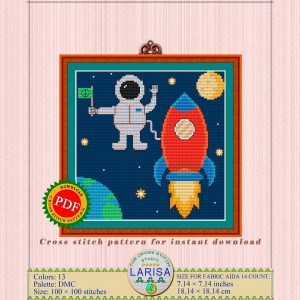 Cosmic rocket and astronaut on a stellar mission