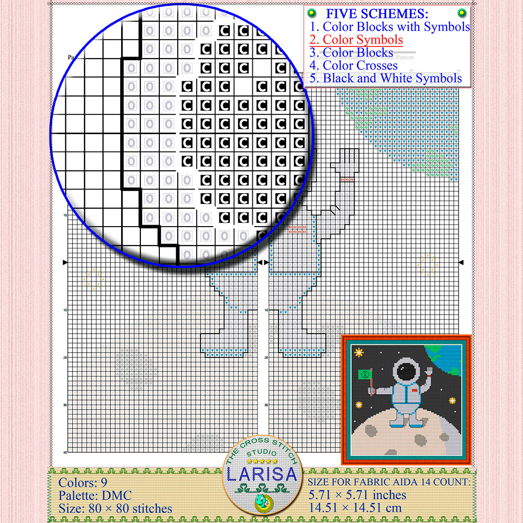 Lunar Ambassador Cross Stitch Pattern | Astronaut on the Moon 7 Stitching the magic of space exploration