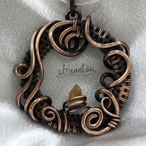 Citrine crystal wire wrapped Pendant