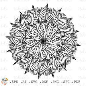 Floral Mandala Coloring Page Pdf Pattern Svg Cricut