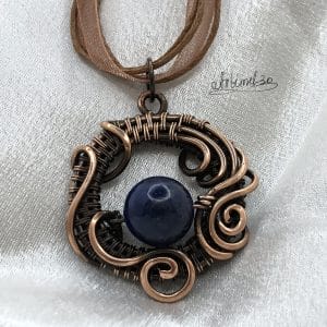 Blue lazurite wire wrapped Pendant
