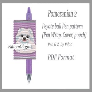 POMERANIAN DOG 2 Bead pattern PDF file Bead pen wraps Bead cover pen Olegirabeadpatterns
