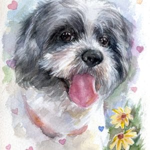 Sweet Murphy Watercolor Painting Personal Listing
