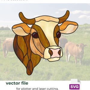 Stained Glass Cow Pattern Window Hangings