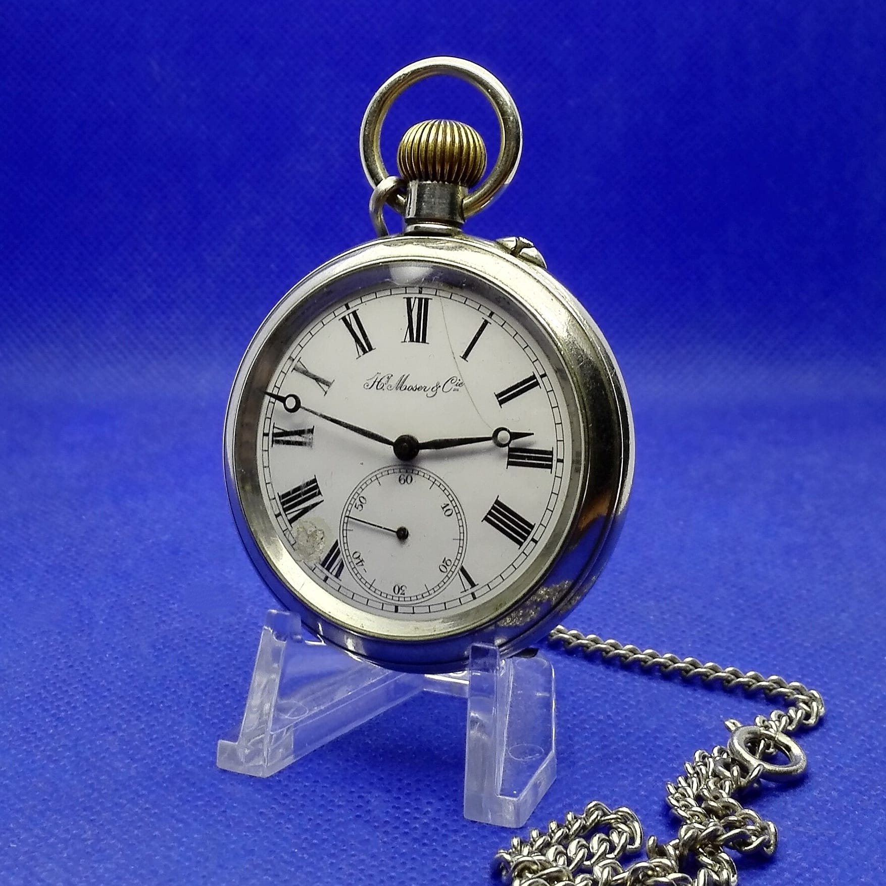 Henry Moser and Cie Swiss Antique Pocket Watch.Classic watch