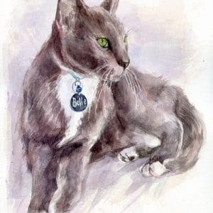 Sweet Bellsie Memorial Portrait Watercolor Painting