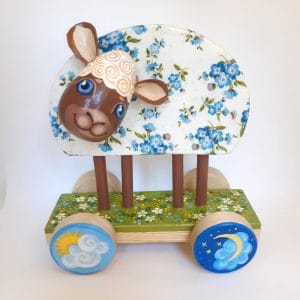 Decorative good-natured lamb to create an Easter atmosphere.