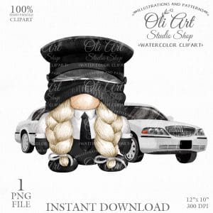 Gnome Limousine Driver Clip Art. Profession.