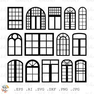 Window Svg Silhouettes Cricut Stencil Templates