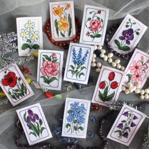 Set of 12 mini cross stitch patterns PDF