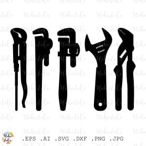 Adjustable Wrench Svg Silhouettes Cricut Stencil Templates Dxf
