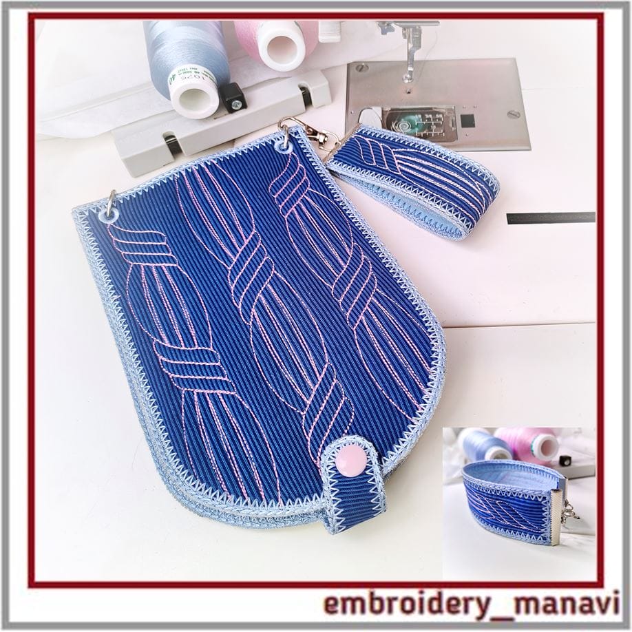 In The Hoop embroidery Set - organizer key fob bracelet 1 Set_of_In_The_Hoop_embroidery_organizer_key_chain_bracelet