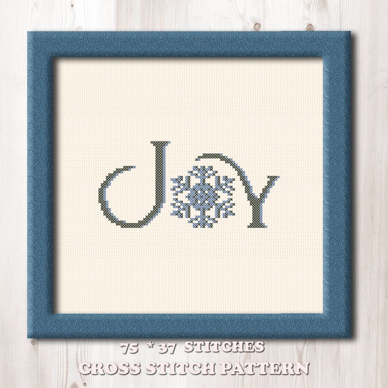 Joy winter snowflake free cross stitch pattern