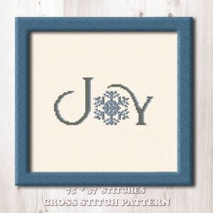 Joy cross stitch pattern