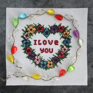Valentine's Day Cross Stitch Pattern PDF, Romantic DIY