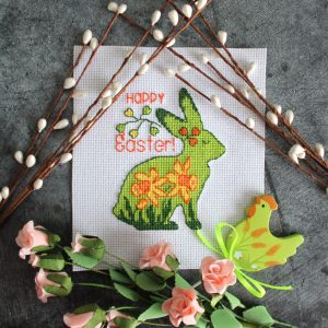 Cross stitch pattern Happy Easter, xstitch chart PDF