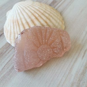 Peachy pink genuine sea glass P155