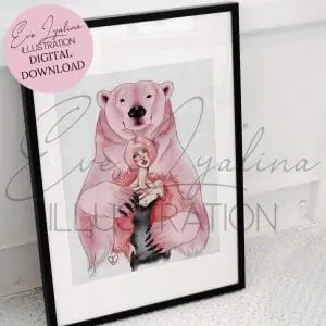 DIGITAL DOWNLOAD Pink Fantasy (Printable Watercolor Illustration)