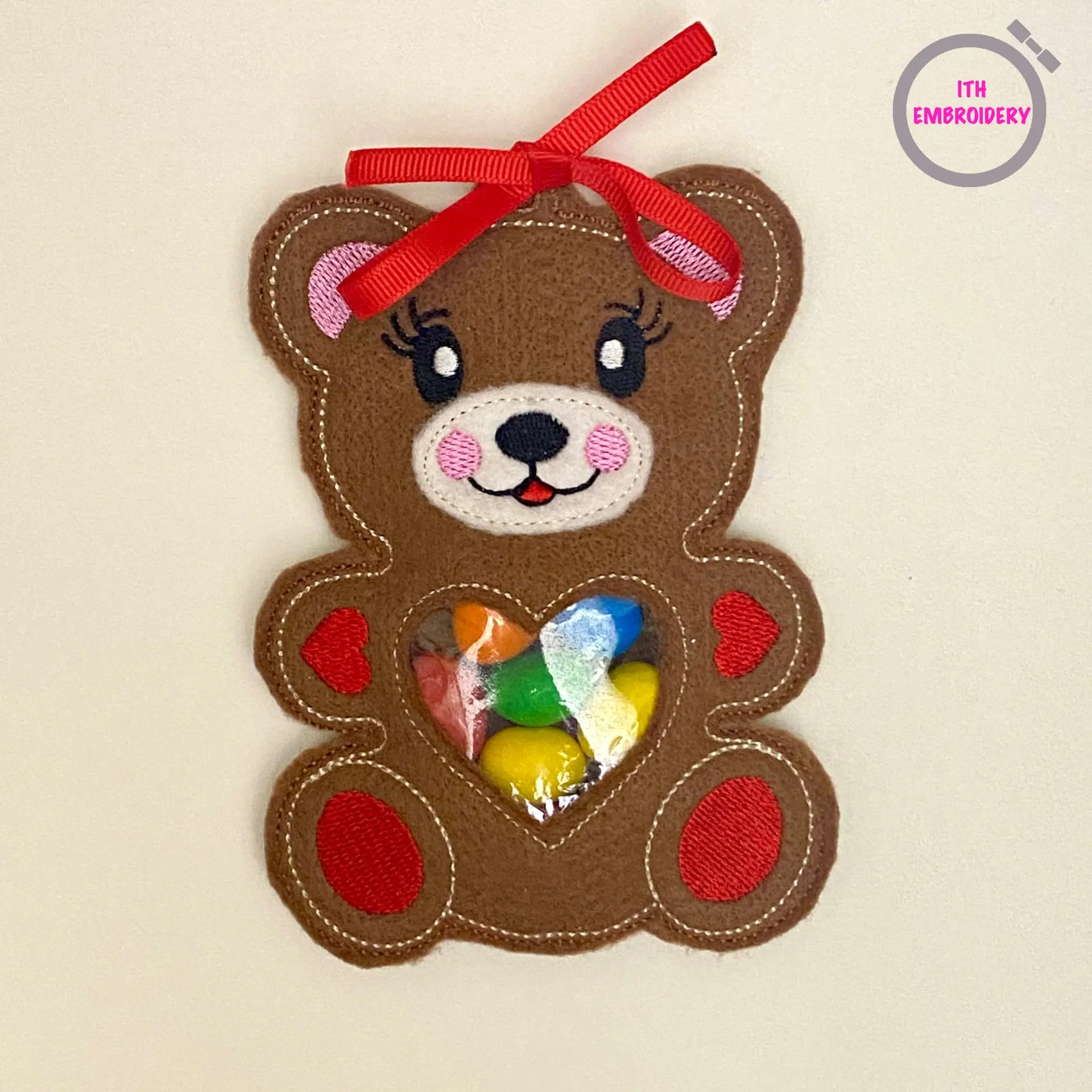 ITH Valentine Day Beer Peekaboo Treat Bag in The hoop Machine embroidery design 5 valentine-bear-peekaboo-treat-bag-machine-embroidery-design