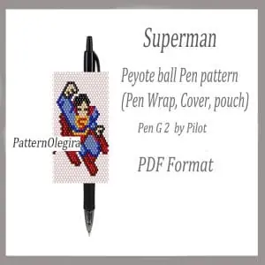 SUPERMAN Bead pattern PDF file Bead Logo pen wraps Bead Superman cover pen Olegirabeadpatterns